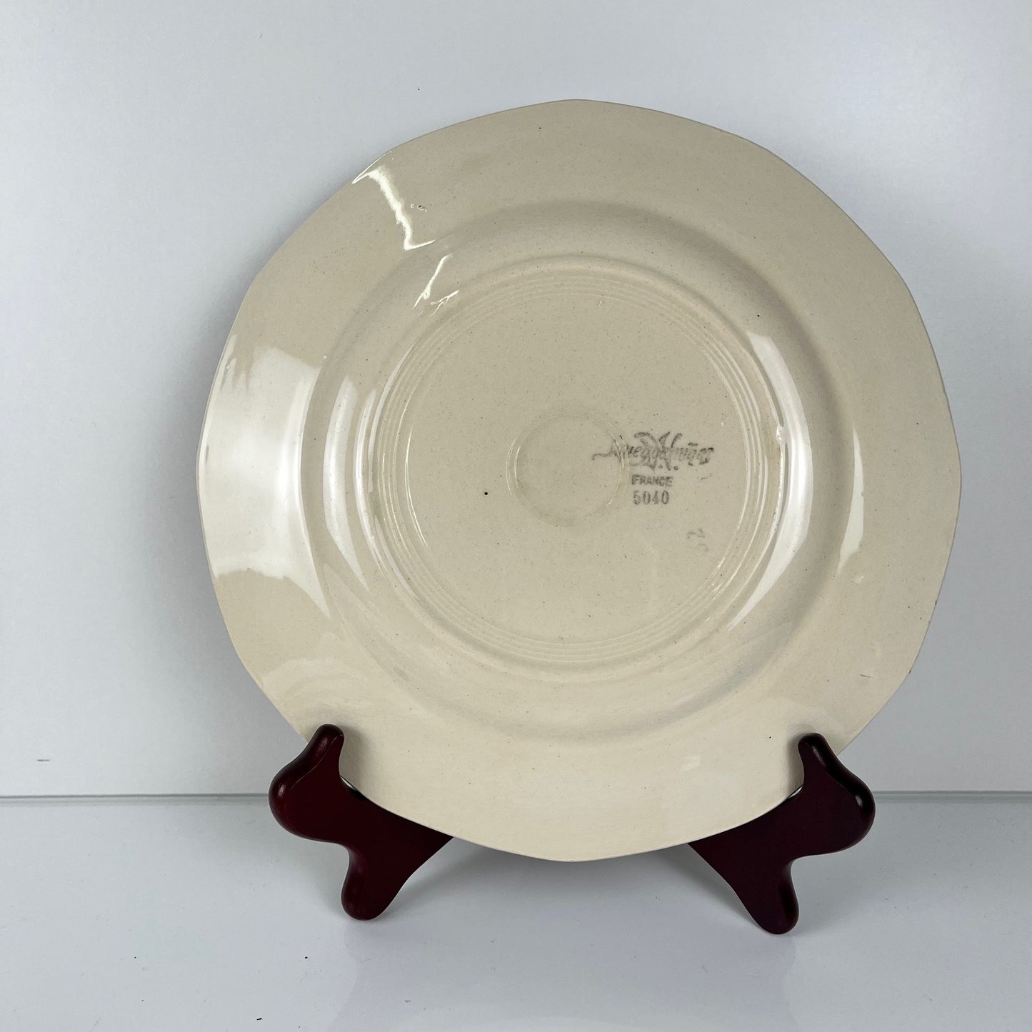 Set of 4 Sarreguemines dessert plates with floral motif, first half of the 20th century