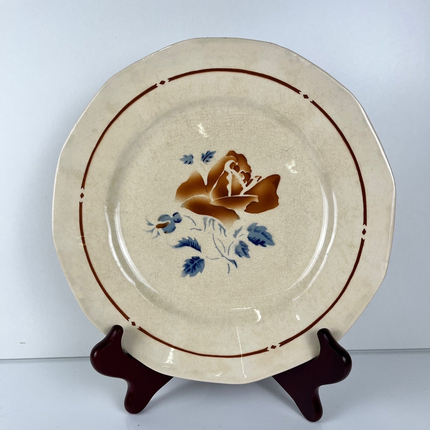 Set of 6 Sarreguemines dessert plates with floral pattern, first half of the 20th century