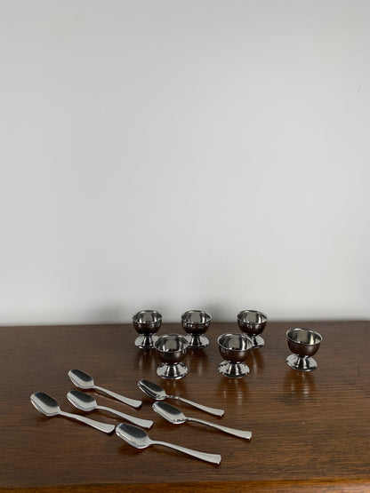 Set de 6 Coquetier en inox, Guy Degrenne, 1960