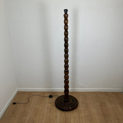 Turned wooden floor lamp base, 1980