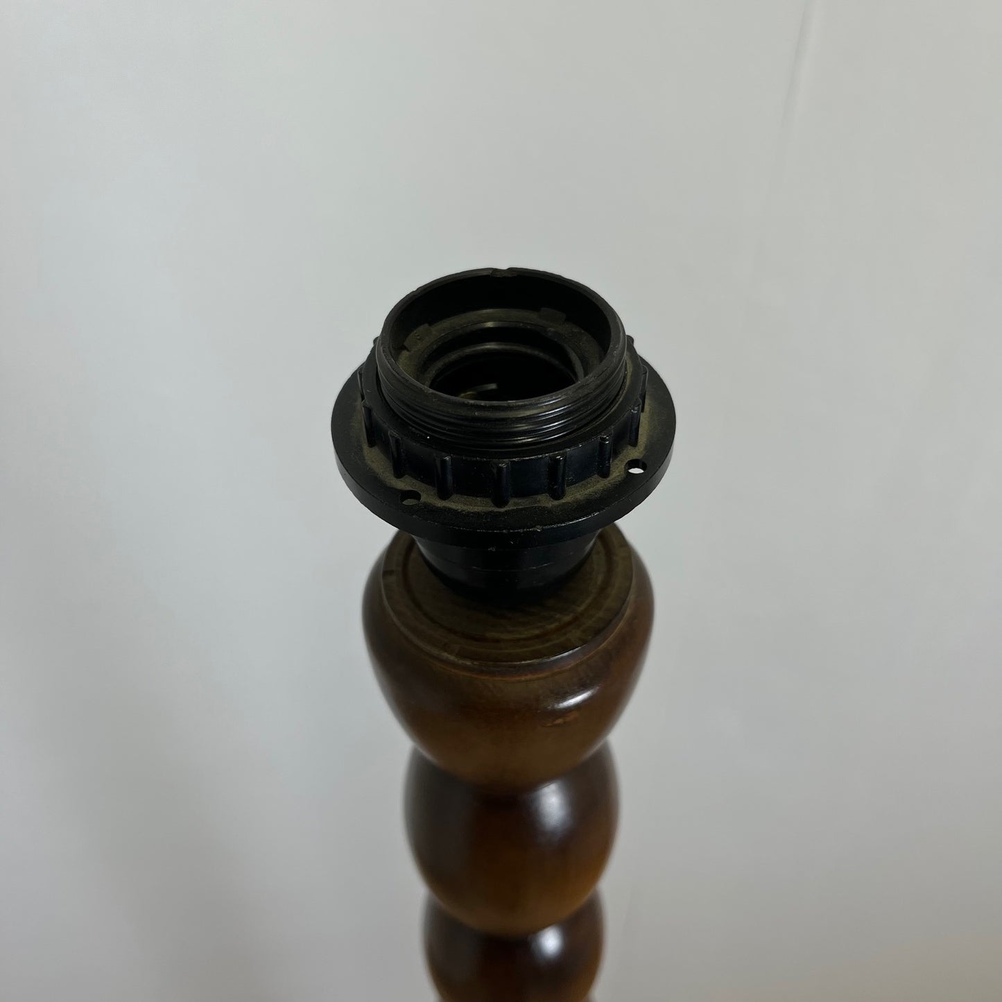 Turned wooden floor lamp base, 1980