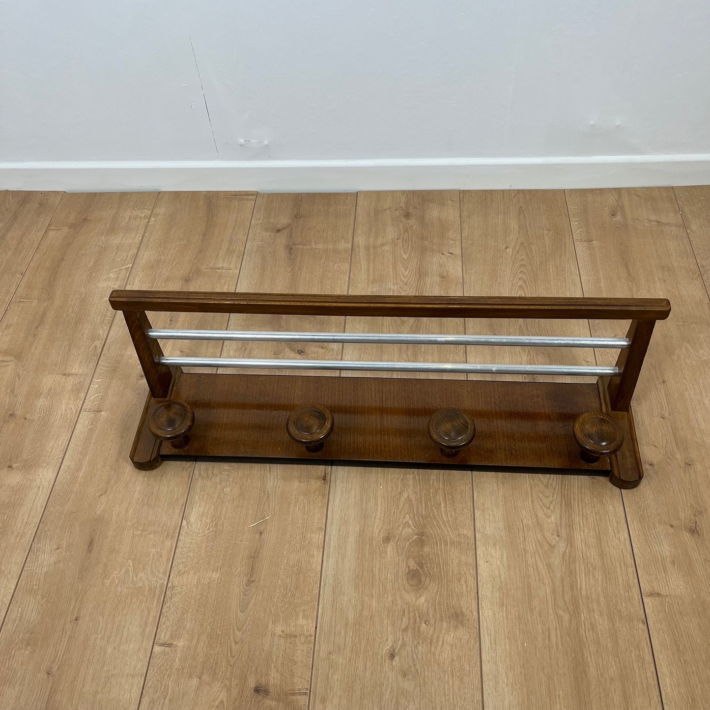 Porte manteau mural et porte chapeau en bois , 1960/70