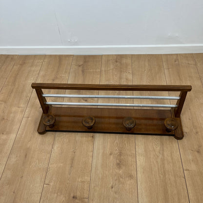 Porte manteau mural et porte chapeau en bois , 1960/70