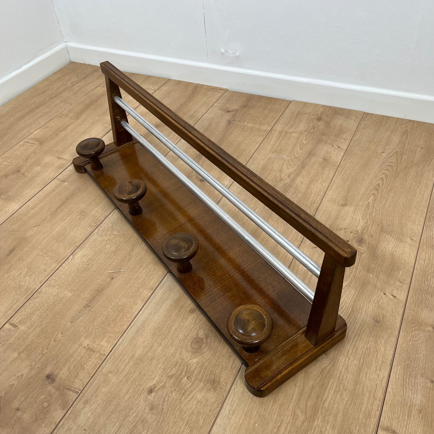Porte manteau mural et porte chapeau en bois , 1960/70