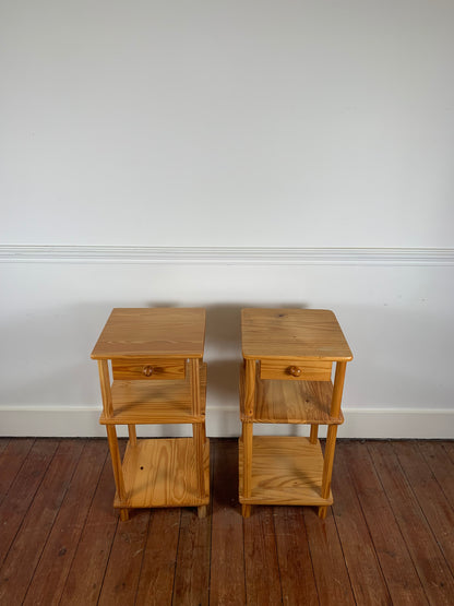 Pair of pine bedside tables, circa 1980