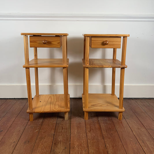 Pair of pine bedside tables, circa 1980