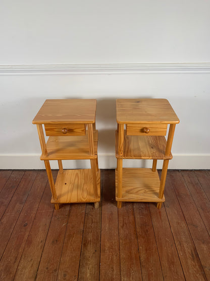 Pair of pine bedside tables, circa 1980