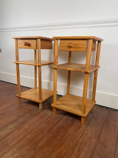 Pair of pine bedside tables, circa 1980