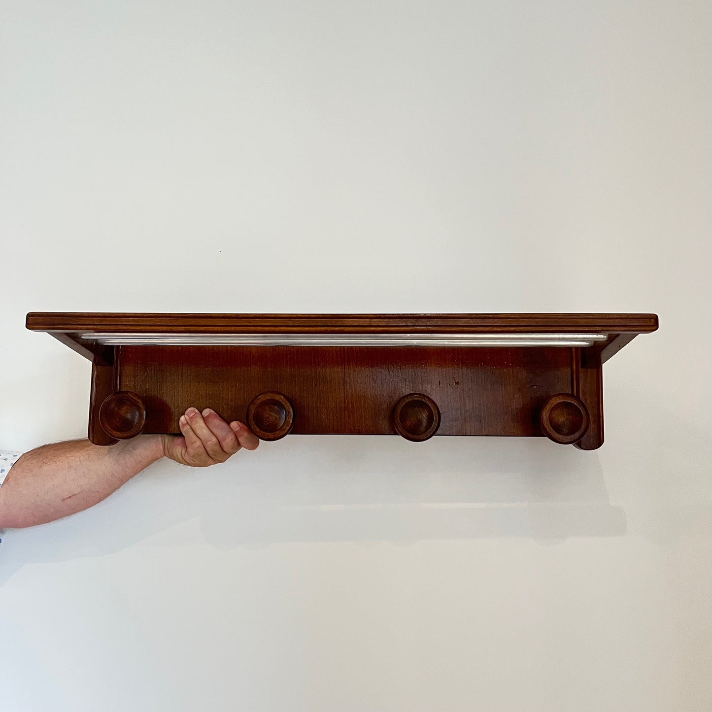 Porte manteau mural et porte chapeau en bois , 1960/70