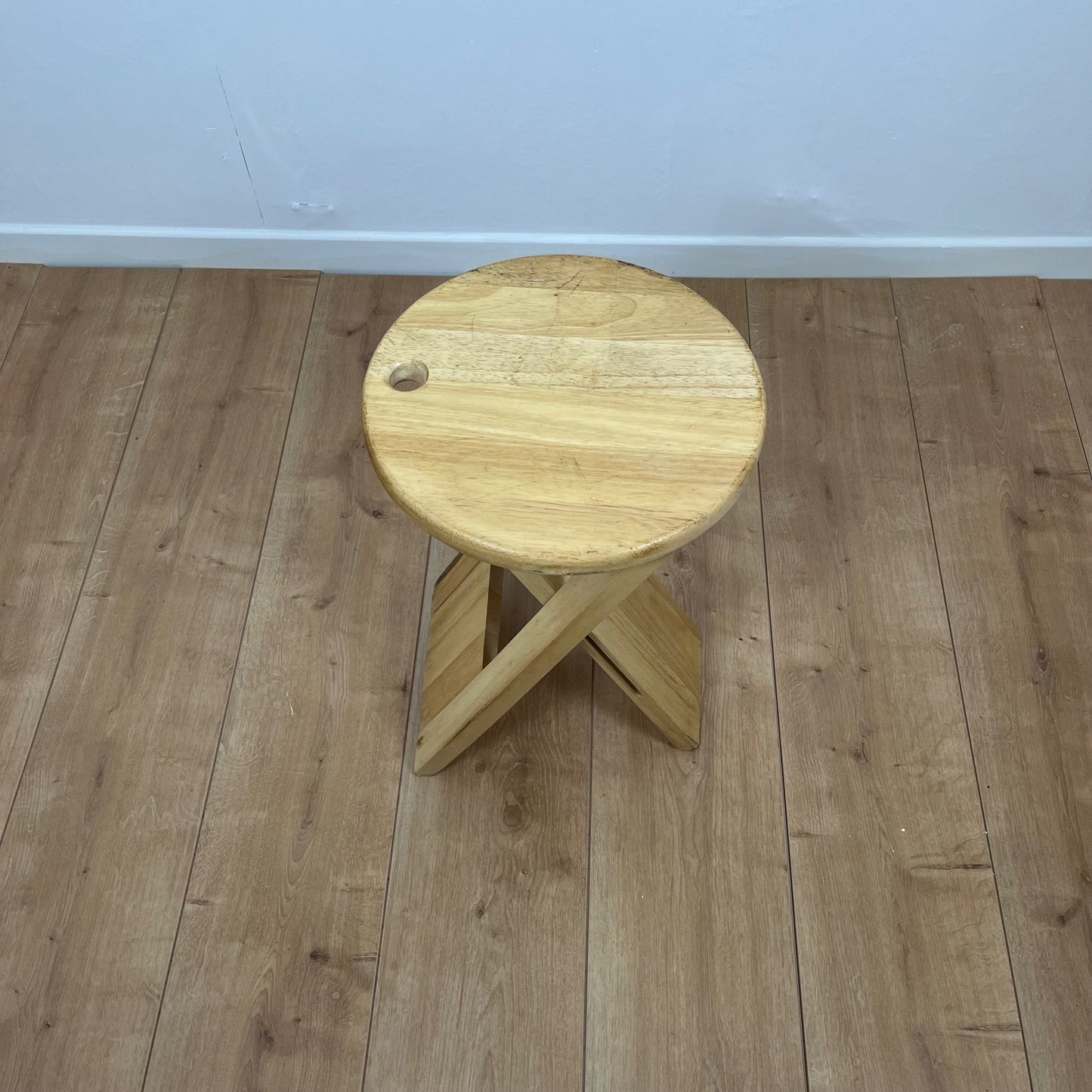 Folding beech stool by Roger Tallon for Sentou, 1970/80