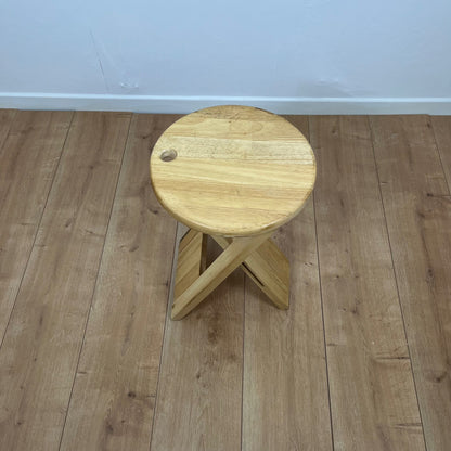 Folding beech stool by Roger Tallon for Sentou, 1970/80