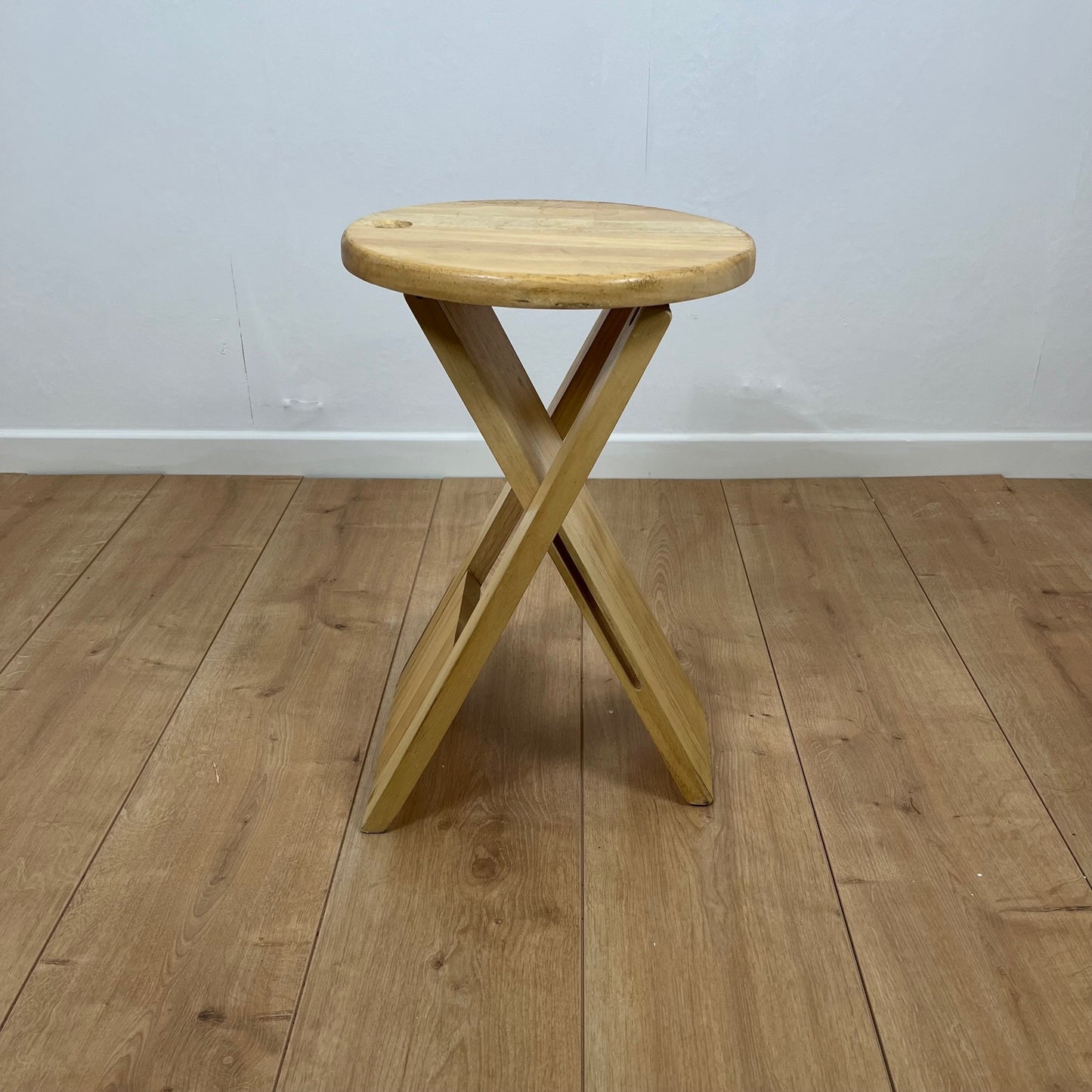 Folding beech stool by Roger Tallon for Sentou, 1970/80