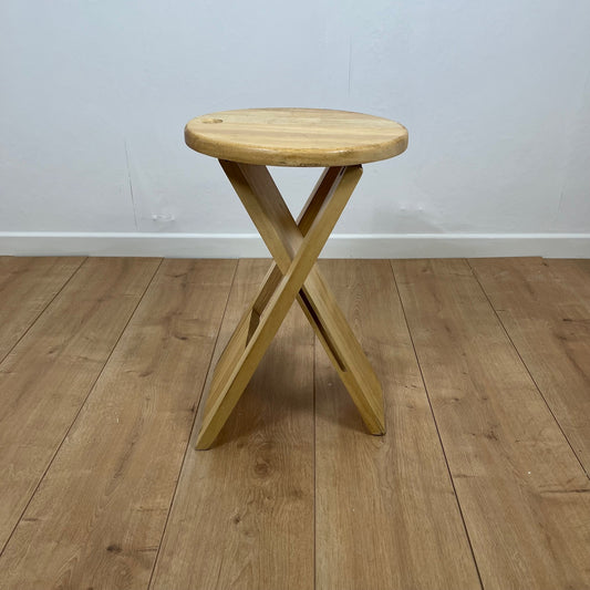 Folding beech stool by Roger Tallon for Sentou, 1970/80