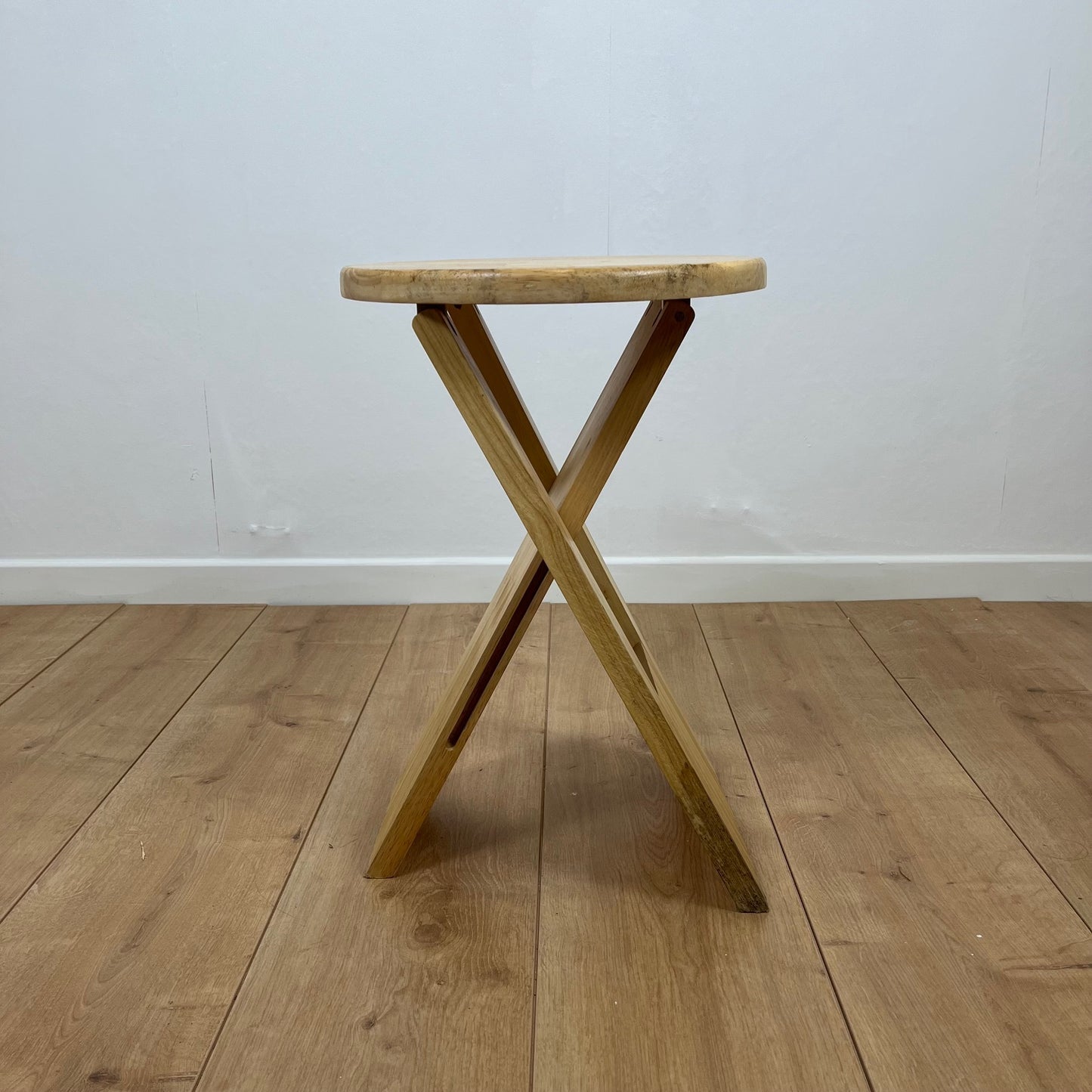Folding beech stool by Roger Tallon for Sentou, 1970/80