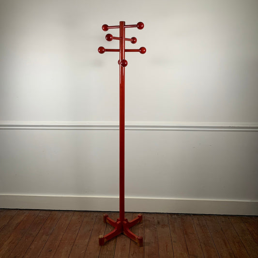 Red postmodern coat rack, Italy, 1980s