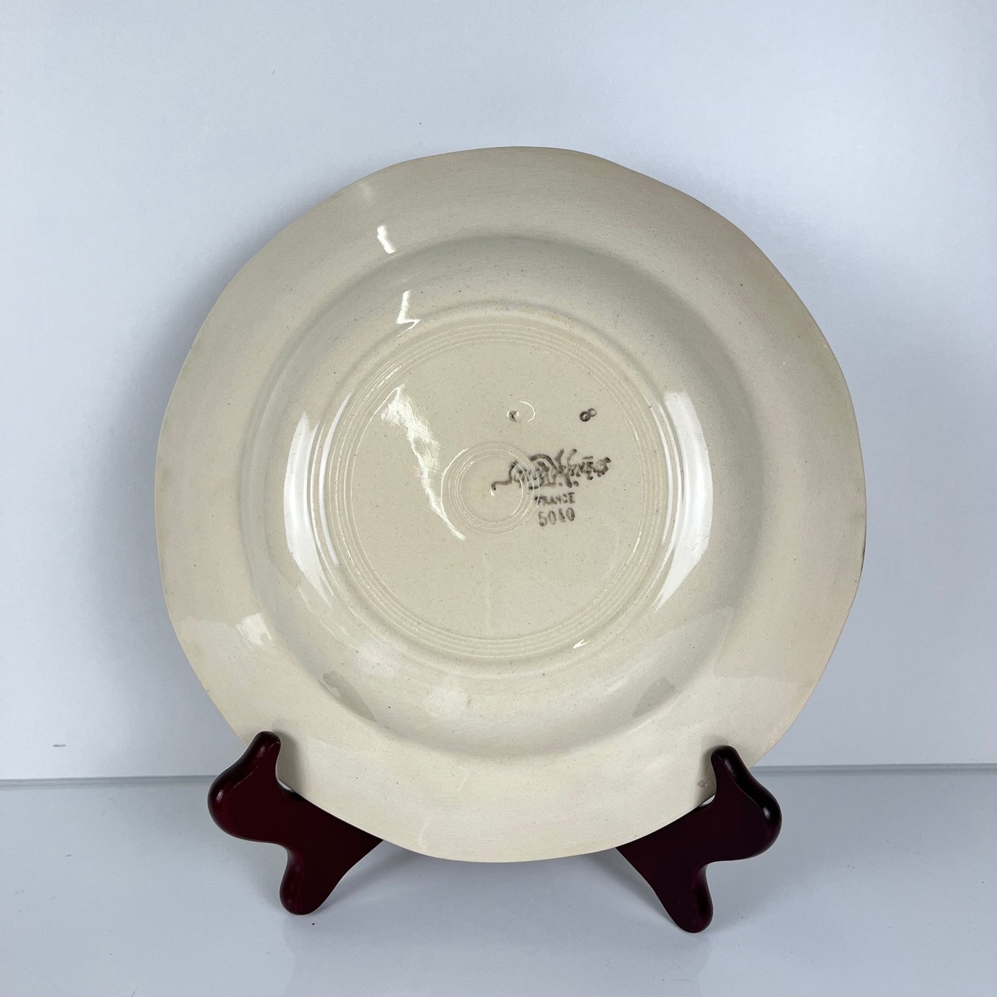 Set de 4 Assiettes creuses Sarreguemines motif fleur , première moitié du XXe siècle