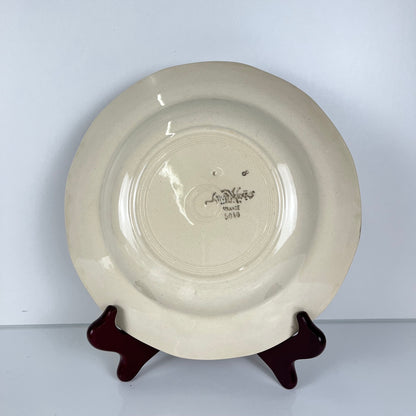 Set de 4 Assiettes creuses Sarreguemines motif fleur , première moitié du XXe siècle