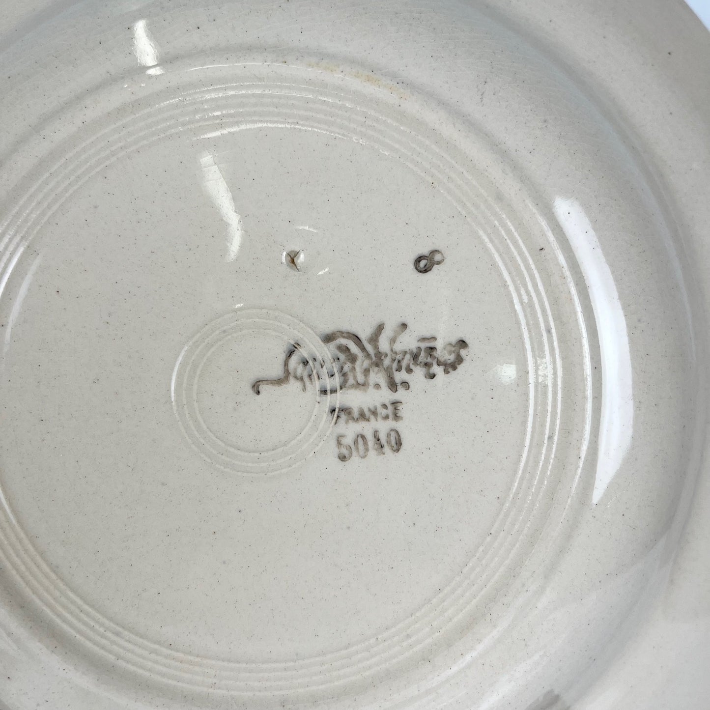 Set de 4 Assiettes creuses Sarreguemines motif fleur , première moitié du XXe siècle