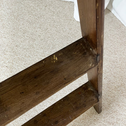 Large wooden painter's stepladder, patinated, 20th century.
