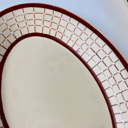 Duo de ravier Longchamp modele "Colmar", motif géométrique 1930