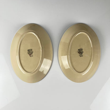 Duo de ravier Longchamp modele "Colmar", motif géométrique 1930