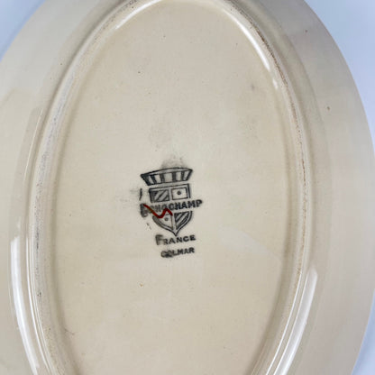 Duo de ravier Longchamp modele "Colmar", motif géométrique 1930