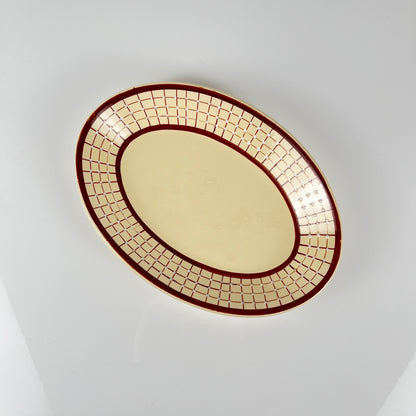 Duo de ravier Longchamp modele "Colmar", motif géométrique 1930