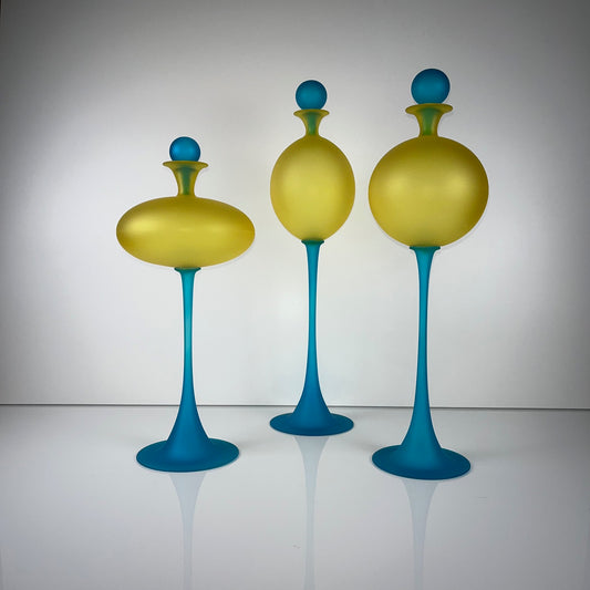 Set de 3 vases sculpturaux en verre de Murano par Cesare Toffolo, Italie, 1990s