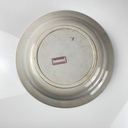 Grand plat creux "Fontange", Sarreguemines,terre de fer, XIX-XXe