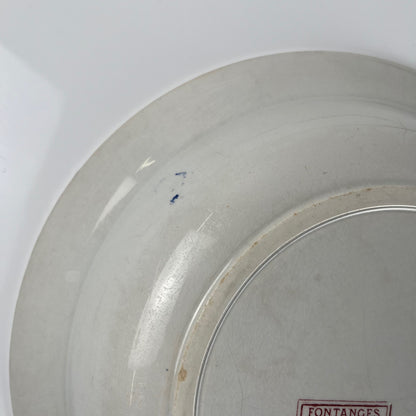 Grand plat creux "Fontange", Sarreguemines,terre de fer, XIX-XXe