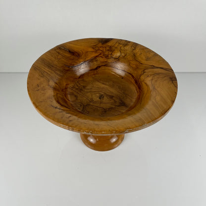 Tazza - Coupe à fruit sur pied monoxyle en bois d'olivier , 1950-60