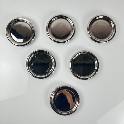 Set de 6 dessous de verre en inox et verre