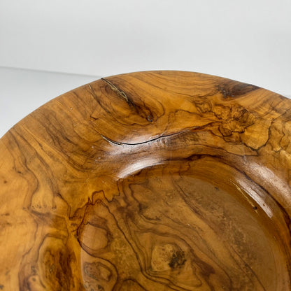 Tazza - Coupe à fruit sur pied monoxyle en bois d'olivier , 1950-60