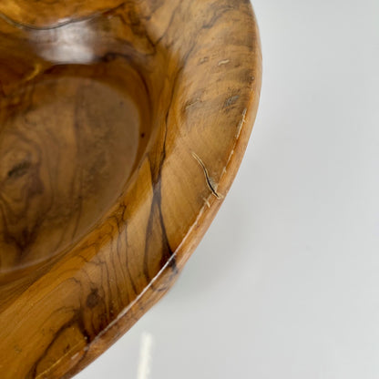 Tazza - Coupe à fruit sur pied monoxyle en bois d'olivier , 1950-60