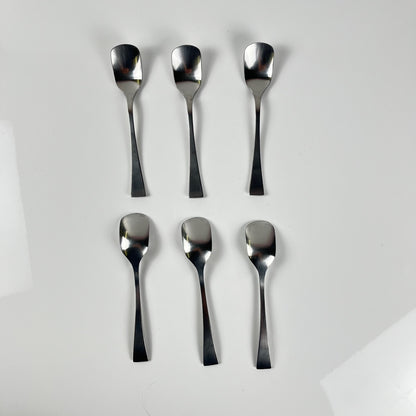 Set of 6 Guy Degrenne stainless steel ice cream cups with spoon