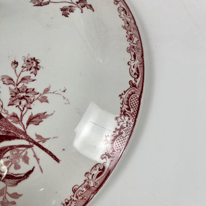 Sarreguemines tureen, "Fontange" model, red, 1918-1950