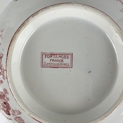 Sarreguemines tureen, "Fontange" model, red, 1918-1950
