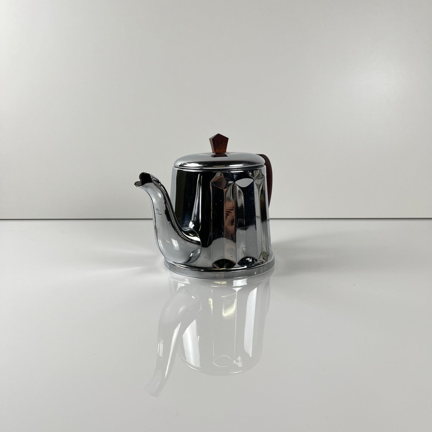 Set à café vintage en métal chromé et bakélite, années 1940/50