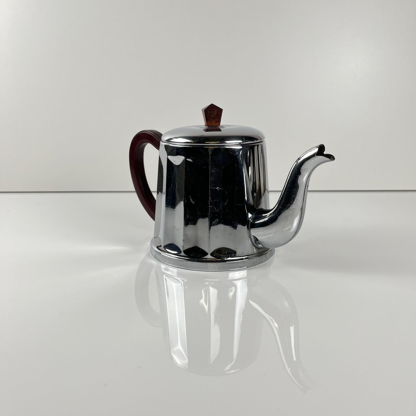 Set à café vintage en métal chromé et bakélite, années 1940/50