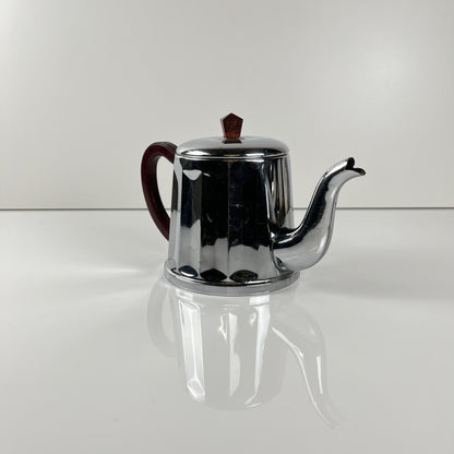 Set à café vintage en métal chromé et bakélite, années 1940/50