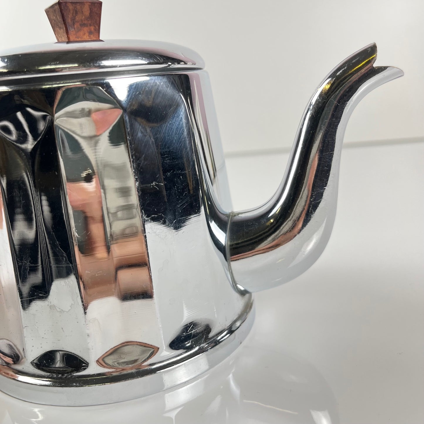Set à café vintage en métal chromé et bakélite, années 1940/50