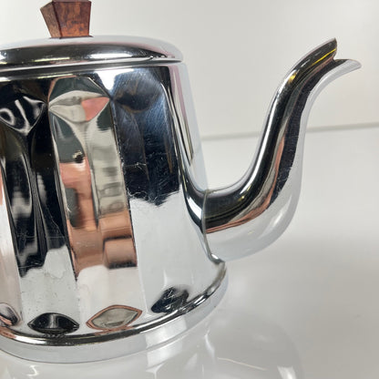Set à café vintage en métal chromé et bakélite, années 1940/50