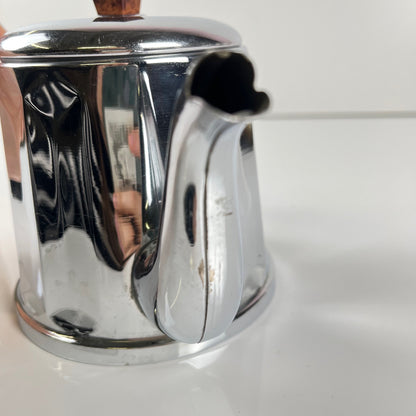 Set à café vintage en métal chromé et bakélite, années 1940/50