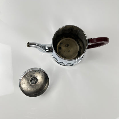 Set à café vintage en métal chromé et bakélite, années 1940/50