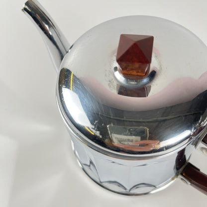 Set à café vintage en métal chromé et bakélite, années 1940/50