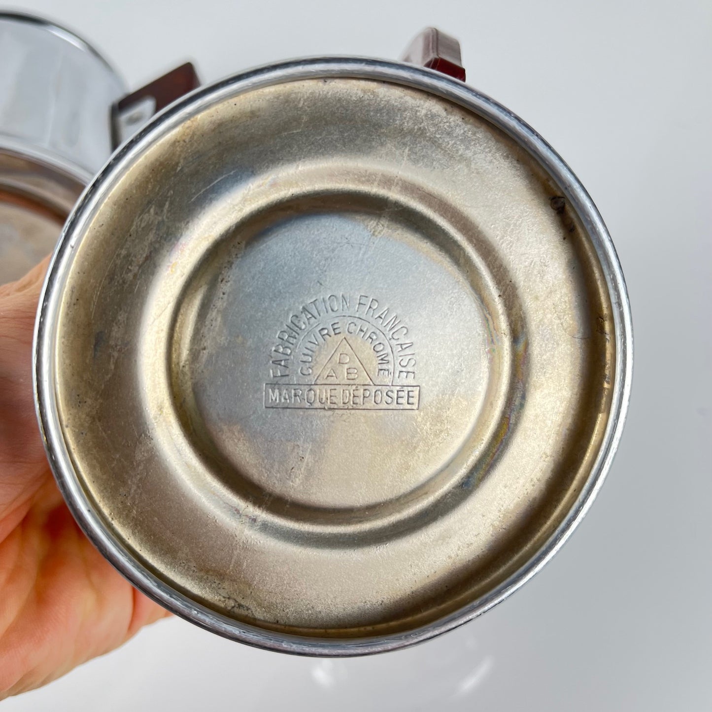 Set à café vintage en métal chromé et bakélite, années 1940/50