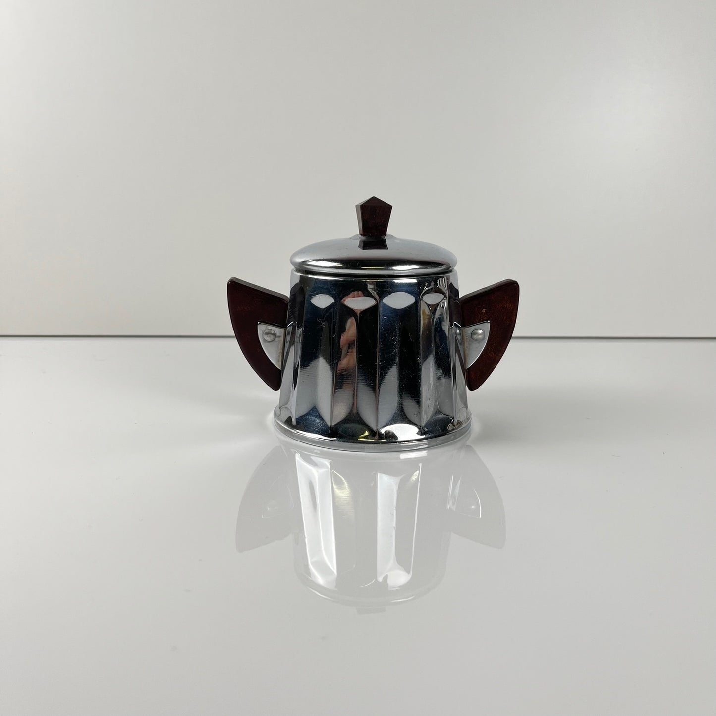 Set à café vintage en métal chromé et bakélite, années 1940/50