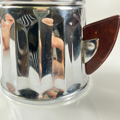Set à café vintage en métal chromé et bakélite, années 1940/50