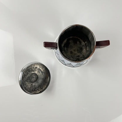 Set à café vintage en métal chromé et bakélite, années 1940/50