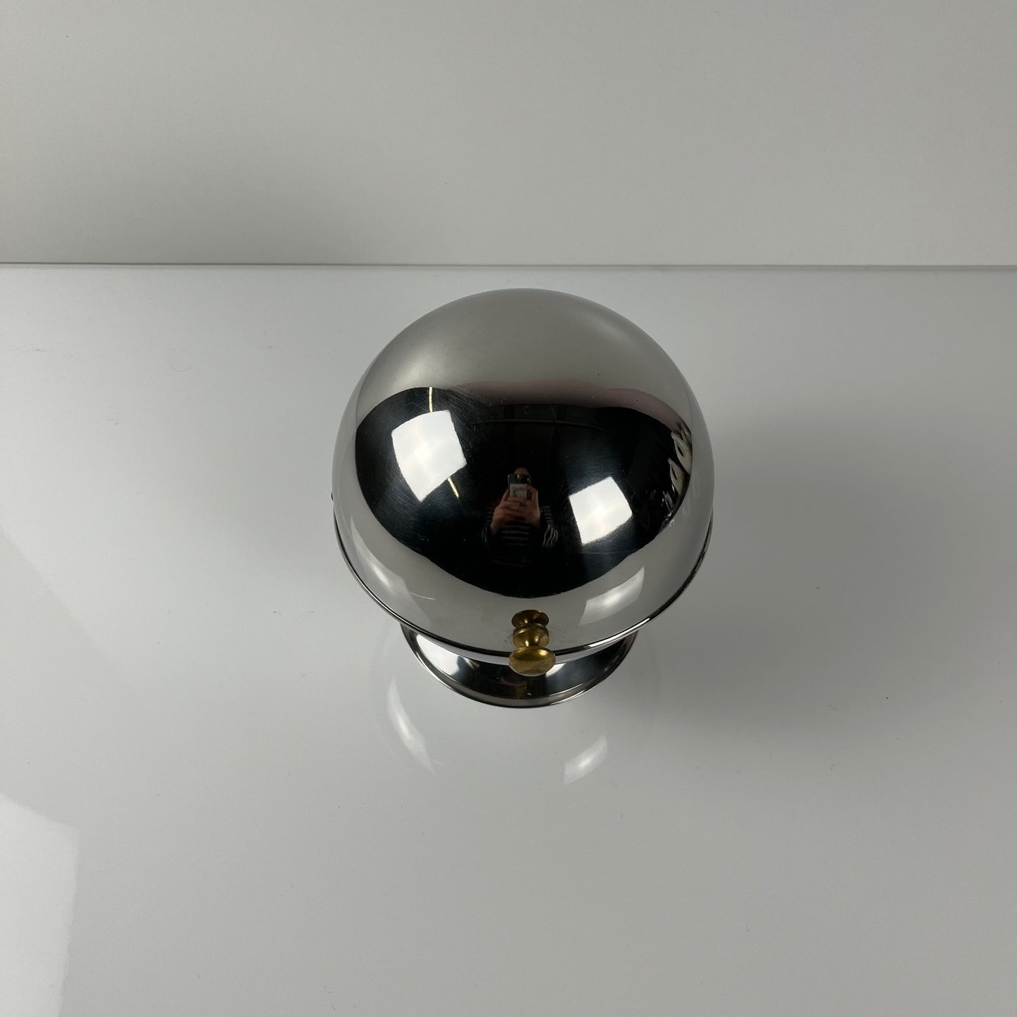 vintage space age style stainless steel sugar bowl